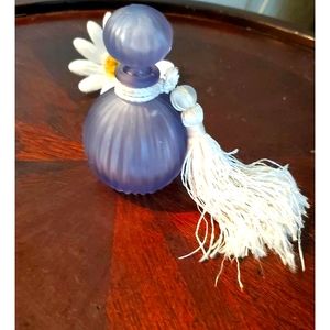 BALOS VINTAGE PURPLE LAVENDER FROST GLASS PURFUME BOTTLE STOPPER FOR VANITY